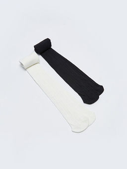 Kendinden Desenli K?z ?ocuk K?lotlu ?orap 2li