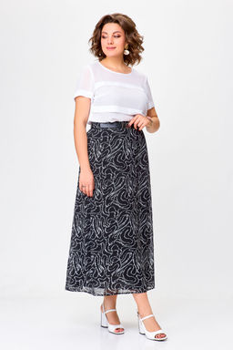 Блуза Swallow 803.2 черный+серебряный узор фото 181