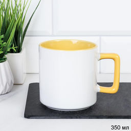 Кружка 350 мл прямая Классика желтый / AK-01 /уп 36/ ПРОМО АКЦИЯ