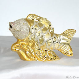 Статуэтка Золотая рыбка 13 см / W3337 /уп 48/ - ГалеонТрейд фото 2