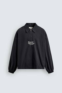EMBROIDERED ZIP-UP POLO SHIRT - Zara фото 17