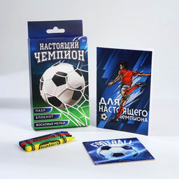 Подарочный набор, блокнот - раскраска, мелки 4 шт. «Настоящий чемпион»