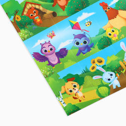 Цена за 10 шт. Наклейки детские бумажные «Милые животные», c раскраской на обороте, 11×15.5 см