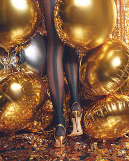 Колготки фантазийные CONTE Колготки с широкой полосой из люрекса GLOSS nero