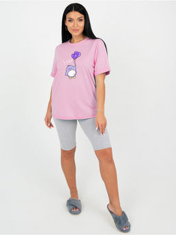 Пижама "Пингвин" розовый с шортами