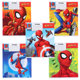 Цена за 20 шт. Тетрадь в линейку 12 листов, 5 видов МИКС, обложка мелованный картон,