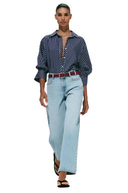Z.10 HIGH-WAIST BELTED CULOTTES JEANS - Zara фото 23