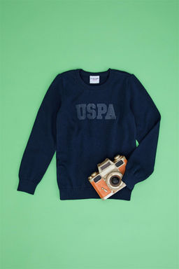 U. S. Polo Assn Темно-синий трикотажный свитер с круглым вырезом для мальчика - U.s. polo assn фото 5