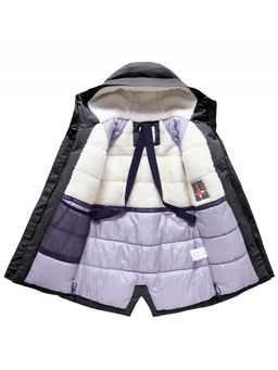 Парка зимняя подростковая для девочки с капюшоном черного цвета 9538Ch - Mtforce фото 10