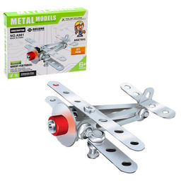 Конструктор металлический Самолётик, 27 деталей