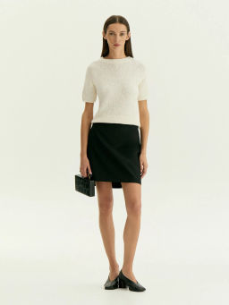 Юбка мини из костюмной шерсти, S1090/laine