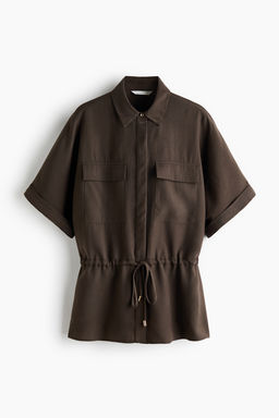 Top de sarga con cord?n de ajuste