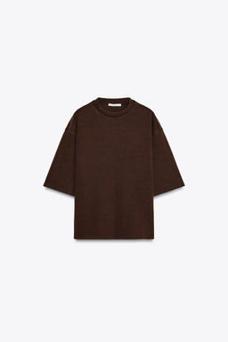 WASHED EFFECT INTERLOCK T-SHIRT - Zara фото 7