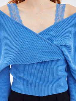 Kruvaze Yaka Kad?n Triko Kazak