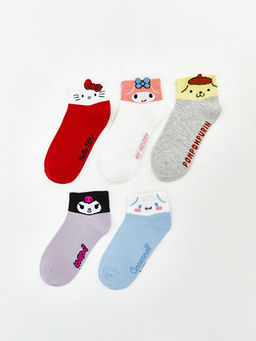 Hello Kitty ve Arkada?lar? Desenli K?z ?ocuk Patik ?orap 5li