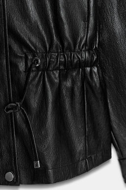 CAZADORA EFECTO PIEL CUELLO SUBIDO / Negro - Zara фото 10