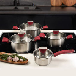 Кастрюля из нержавеющей стали Грейси 5,3л, д24см, h14см, s0,5мм, дно s4мм, стеклянная жаропрочная крышка, стальной обод, пароотвод, капсулированное дно, полировка внешняя - матовая, внутренняя - матовая, мерная шкала, бакелитовые ненагревающиеся ру - Домашняя мода фото 7