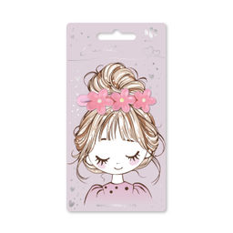 Заколка для волос зажим, арт. 71764 / 10 ЦВЕТОЧКИ (в наборе: 1шт., 6,4 см, черный металл, полиэфирная смола, цвет: розовый, подложка из мелованного картона + ПЭТ-пакет с европодвесом)