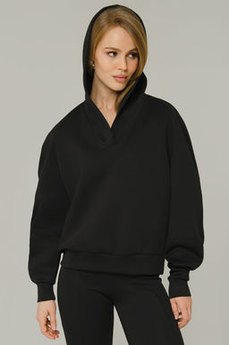 Арт. 1801 Худи женское с капюшоном 42-48 (4 шт) Цвет:черный
