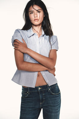 STRETCH POPLIN CHECK SHIRT - Zara фото 8