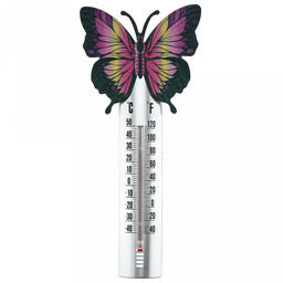 Термометр уличный +50-40С "Бабочка" 35,5х16см, подвесной, пластик, цвета в ассортименте, в п/эт пакете на картоне (Китай)