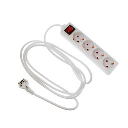 Удлинитель Luazon Lighting, 4 розетки, 3 м, 10 А, 2200 Вт, 3х0.75 мм2, с заземлением, с выключателем,