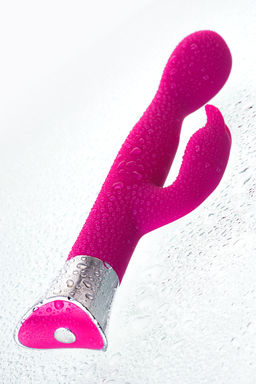 Вибратор с клиторальным стимулятором JOS LOLY, с гибкой головкой, силикон, розовый, 21,6 см  фото 13