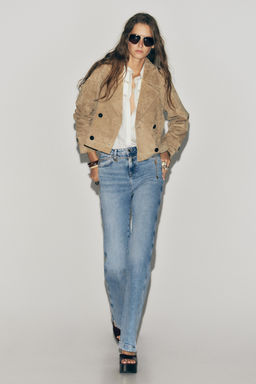 100% LEATHER SHORT TRENCH COAT
