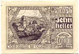 Банкнота 10 геллеров 1920 года Австрия  Пёггшталь (нотгельд)
