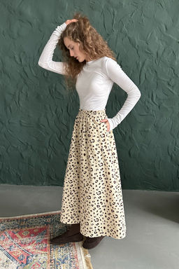 Юбка женская NATURE087/02/Бежевый, коричневый - M&G all natural фото 8