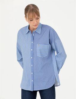 Mavi Oversize Uzun Kollu G_mlek