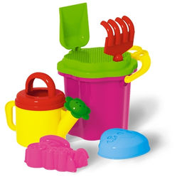 Стеллар. Ведро-цветок № 108 0,7 л, сито, грабли 20см,совок 21см,лейка 0,4 л, 2 формочки арт.01808