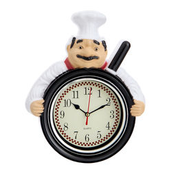 Часы настенные интерьерные «Повар со сковородой», для кухни, дискретный ход, 26.5×20 см, от батарейки 1×АА
