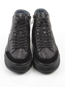 05-B203B-1M-A BLACK Ботинки зимние мужские (натуральная кожа, натуральный мех)