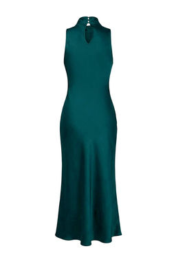 Zumrut Yesili Duz Dokuma Saten Midi Astars?z S?k/Gece Elbise - Trendyolmilla фото 6