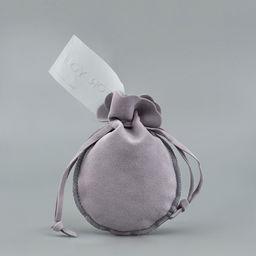 Цена за 5 шт. Мешочек подарочный замшевый Для тебя, серый, тиснение, 9?12 см 1.5 см