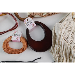 Ручки для сумки деревянные, d = 18 14,5 / 9 10,5 см, 2 шт, цвет коричневый - Арт узор фото 5