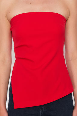 K?rm?z? Straplez Y?rtmac Detayl? Dokuma Bluz TWOSS24BZ00591 - Trendyolmilla фото 5