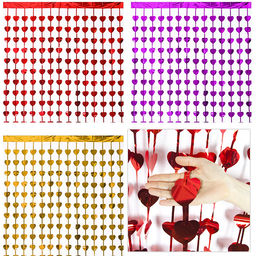 Украшение интерьерное-занавес "Сердца" 100*200 см, в пакете