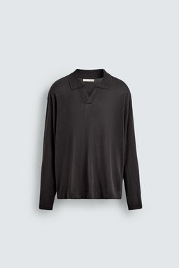 TEXTURED KNITTED POLO SHIRT - Zara фото 7