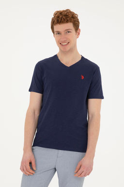 Мужская темно-синяя базовая футболка Неожиданная скидка в корзине