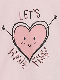 Bisiklet Yaka Bask?l? K?z ?ocuk Pijama Tak?m?