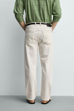 PANTAL?N STRAIGHT FIT TIRO BAJO / Blanco roto - Zara фото 3