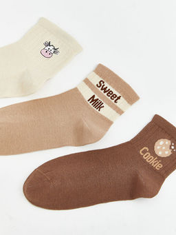 Desenli Kad?n Soket ?orap 3l?