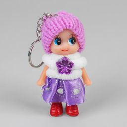 12 шт. Кукла-брелок «Куколка», в шапочке, цвета МИКС