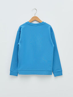 Bisiklet Yaka Bask?l? Uzun Kollu Erkek ?ocuk Sweatshirt - Waikiki фото 2