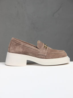 Лоферы туфли 173.1453be.Коричневый капучино замша