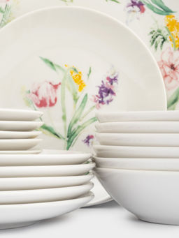 Сервиз обеденный, 6 перс, 18 пр, фарфор P, белый, Акварельные цветы, Bouquet - Anna lafarg фото 8