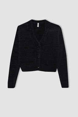 Кардиган для девочек с V-образным вырезом - Defacto фото 7