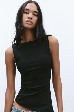 ASYMMETRIC DRAPED T-SHIRT - Zara фото 8
